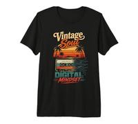 Vintage Soul Digital Mindset Rétro Art T-Shirt Haut de Gamme
