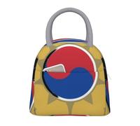 Vintage South Korea Emblème National Grande Sac Isotherme Repas Boîte À Déjeuner Glacière Enfants Réutilisable Tote Unisexe Bandoulière Isolée Pique-Nique Travail École Camping