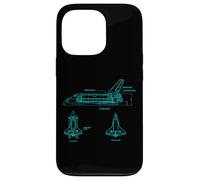 Vintage Space Shuttle Schematic Rocket Flight Coque pour iPhone 13 Pro