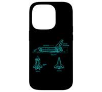 Vintage Space Shuttle Schematic Rocket Flight Coque pour iPhone 14 Pro