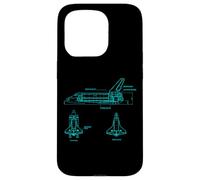 Vintage Space Shuttle Schematic Rocket Flight Coque pour iPhone 15 Pro