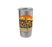 Vintage Split Croatie Voyage Souvenir Landmark Cadeau Gobelet isotherme en acier inoxydable double paroi