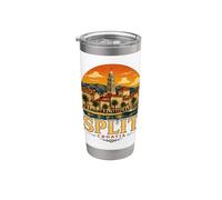 Vintage Split Croatie Voyage Souvenir Landmark Cadeau Gobelet isotherme en acier inoxydable double paroi