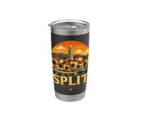 Vintage Split Croatie Voyage Souvenir Landmark Cadeau Gobelet isotherme en acier inoxydable double paroi