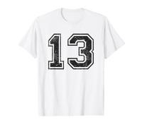 Vintage Sport Numéro 13 Treize T-Shirt Graphique avec Valeur