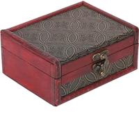 Vintage Square Jewelry Storage Box Handmade Wooden Decorative Display Case