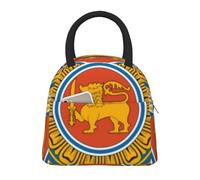 Vintage Sri Lanka Emblème National Grande Sac Isotherme Repas Boîte À Déjeuner Glacière Enfants Réutilisable Tote Unisexe Bandoulière Isolée Pique-Nique Travail École Camping