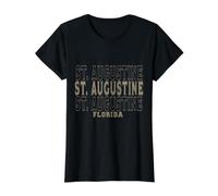 Vintage St Augustine Floride T-Shirt Graphique avec Valeur, Femme, Noir, L