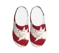 Vintage Star Pantoufles en flanelle pour femme - Motif drapeau américain - Antidérapantes - Chaudes - Pour l'intérieur et l'extérieur, multicolore, X-Small Men/ X-Large Women