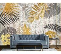 Vintage Stereoscopic Simple Gold Leaf Art Papier Peint 3d Moderne Soie Texturée Haut De Gamme IdéAl Pour Le Salon Et La Chambre à Coucher-250cm×170cm
