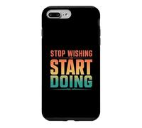 Vintage Stop Wishing Commencez à Faire de la Gym Motivation Coque pour iPhone 7 Plus/8 Plus