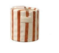 Vintage Stripe Hand Painted Ceramic Mug Creative Dual Compartment Coffee Cup For Office Afternoon Tea Breakfast pour Café(Brown)