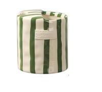 Vintage Stripe Hand Painted Ceramic Mug Creative Dual Compartment Coffee Cup For Office Afternoon Tea Breakfast pour Café(Grey)