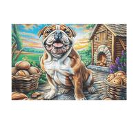Vintage Style Cute Chien 1000 Pièces Puzzle Adulte en Carton Rigide Haute Qualité Difficile Niveau Expert Anti-Stress Jeu De Société Idée Cadeau Anniversaire Premium 1000 PCS/75x50cm