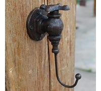 Vintage style industriel fonte fer forgé robinet d’eau crochet mural suspendu mur décoration murale crochet de décoration de maison, crochet de vanne d’eau