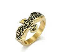 Vintage Style nordique Celtique éternel noeud aigle bague en acier titane, Niche personnalité symbole culturel Bracelet