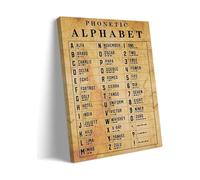 Vintage Style Phonetic Alphabet Morse Code Poster Military Communications Framed Wall Decor(Unframed,12x18inch(30x45cm))