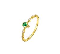Vintage Style vert Zircon bague pour femme et homme, réglable or géométrique bague déclaration Cocktail bijoux cadeau