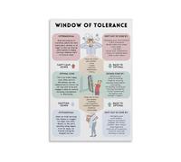 Vintage Style Window of Tolerance Metal Tin Sign Psychology Reference Chart for Counseling Room Study Wellness Space Wall-Art 8 X 12 inch