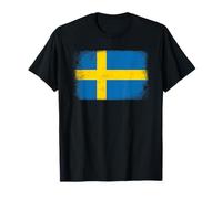 vintage Suède Drapeau Suédois Souvenir Rétro Suède Fierté T-Shirt