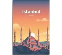 Vintage Sultan Ahmed Mosque Art Imprimer Rétro Mur Art Toile Affiche Chambre Décoration Accueil Décoration Sans cadre 40x60cm