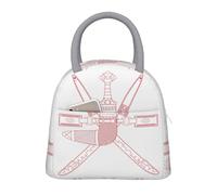 Vintage Sultan of Oman Emblème National Grande Sac Isotherme Repas Boîte À Déjeuner Glacière Enfants Réutilisable Tote Unisexe Bandoulière Isolée Pique-Nique Travail École Camping