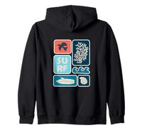Vintage Surf Plage Océan Icônes Summer Coastal Art Sweat à Capuche