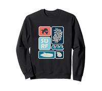 Vintage Surf Plage Océan Icônes Summer Coastal Art Sweatshirt