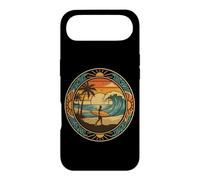 Vintage Surfer Carrying Board Retro Ocean Sunset Palm Coque pour iPhone Air