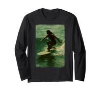 Vintage Surfer-Girl - Retro Surf Art Ocean Wave-Rider Manche Longue