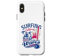 Vintage Surfing California Baja Surf Company Waves Coque pour iPhone X/XS