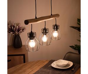VINTAGE suspendu pendule luminaire Cage treillis salon poutres en bois plafonnier