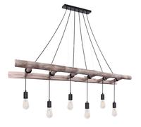 Vintage Suspension Plafonnier DIMMBAR Télécommande Bois Échelle Luminaires en kit y compris les ampoules LED RGB