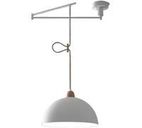 Vintage Swing Arm Plafond Suspension Noir Blanc Industriel Métal Dôme Luminaire Luminaire Réglable Long Arm Mid Century Modern Lustre pour Kitchen Island Farmhouse Salle à Manger, Black and White