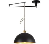 Vintage Swing Arm Plafond Suspension Noir Blanc Industriel Métal Dôme Luminaire Luminaire Réglable Long Arm Mid Century Modern Lustre pour Kitchen Island Farmhouse Salle à Manger, White