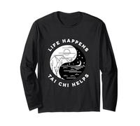 Vintage Tai Chi Life Happens Tai Chi Help Day Night Manche Longue