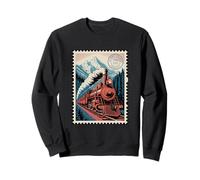 Vintage Tain Locomotive Stamp Steam Railway Art Sweatshirt