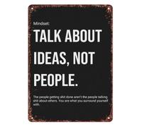 Vintage Talk Ideas Not Gossip Tin Sign 12x8 Inch