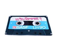 Vintage Tape Print Non Slip Bath Mat, Bathroom and Kitchen Mat with Eco Friendly Hot Melt Backing, Soft Flannel Water Absorbent Floor Mat for Home Use (D2661-8)