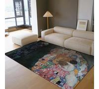 Vintage Tapis 60x90 de Salon Lavable Œuvres d Art célèbres carpette Grand Descente lit antidérapant Douce à Poil Bas avec l Impression mortelle et Vitale intérieur résistants aux pour