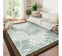 Vintage Tapis 80x150 Salon carpette Neutral Moderne Lavable Area Descente lit for Chambre Salle Manger antiderapant Resistant Taches Foldable Thin William Morris botanique Classic Cottage Decor