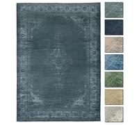 Vintage Tapis Salon Poils Courts Anthracite 195x280 cm, Kelim Tapis Berbere Lavable, Tapis Ethnique