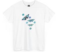 Vintage Tattoo Blue Butterfly T-Shirt Retro Ink Art Graphic Tee Bikers Tattoo Classic Ink T Shirt(3X-Large)