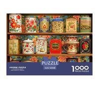 Vintage Tea Tins Structure Durable Activité De Loisir Idéale, Adaptée pour Améliorer Les Capacités De Résolution De Problèmes 52x38cm/1000pcs