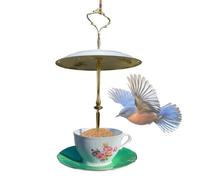 Vintage Teacup Bird Feeder | Yard Decoration - Hangable Wild Bird Feeder,for Patio Backyard Deck Balcony Courtyard Front Yard Park Gardeners Homeowners Animal Lovers Birders