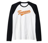 Vintage Tennessee Script Swoosh State Pride Design Manche Raglan