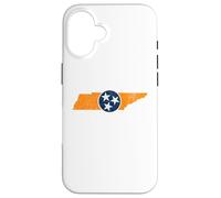 Vintage Tennessee State Outline Tri Star Emblem Distressed Coque pour iPhone 16