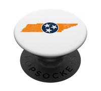 Vintage Tennessee State Outline Tri Star Emblem Distressed PopSockets PopGrip Adhésif