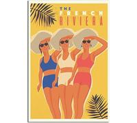 Vintage The French Riviera Rétro Mur Art Toile Affiche Art Imprimer Accueil Décoration Chambre Décoration Sans cadre 30x45cm