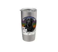 Vintage The Lab Father Black Labrador Retro Retriever Dad Gobelet isotherme en acier inoxydable double paroi